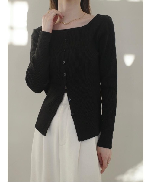 amel（エイメル） カーディガン ボートネックカーディガントップ