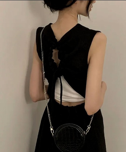 「BARELY BLUE」 「sanice」ノースリーブワンピース FREE ブラック レディース_画像7