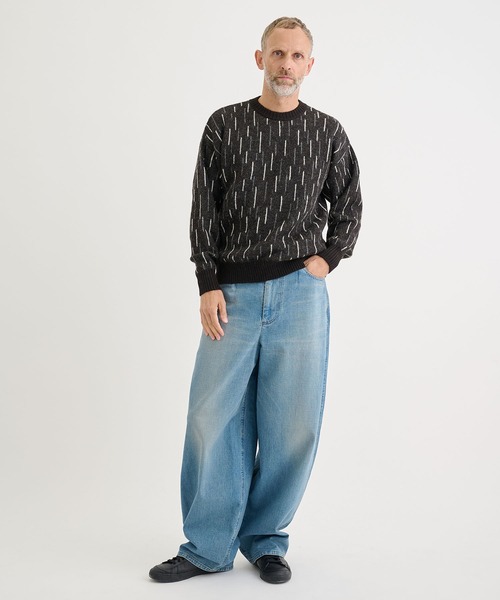 【美品】  MARKAWARE / マーカウェア | 2025AW | Natural Colar Alpaca Rain Drop Pattern Jumper アルパカ プルオーバー ニット | 2 | ブラック | メンズ markaware（マーカウェア） セーター ニット 「MARKAWARE/マーカウェア