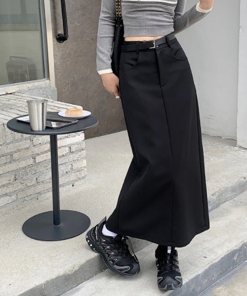 スカート スリット入り Aライン ミディ丈スカート : ZOZOTOWN Yahoo!店