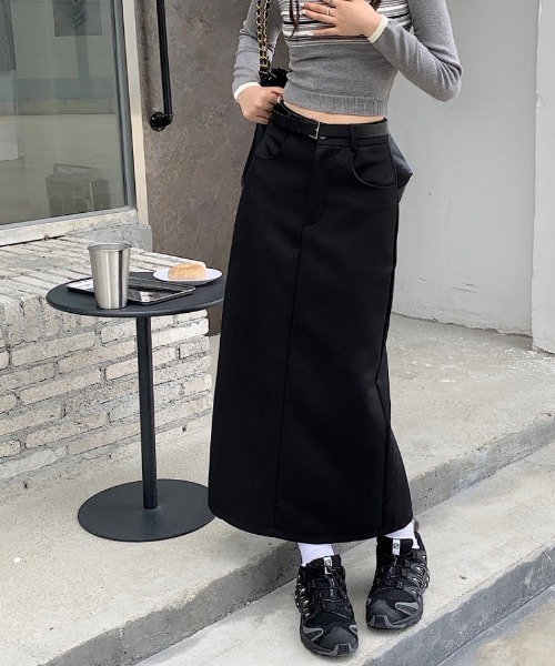 スカート スリット入り Aライン ミディ丈スカート : ZOZOTOWN Yahoo!店