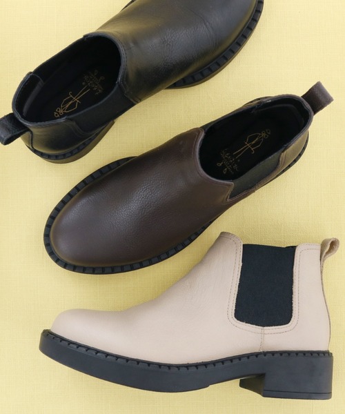 「あしながおじさん」 ショートブーツ 22.5cm グレイッシュベージュ レディース_画像5