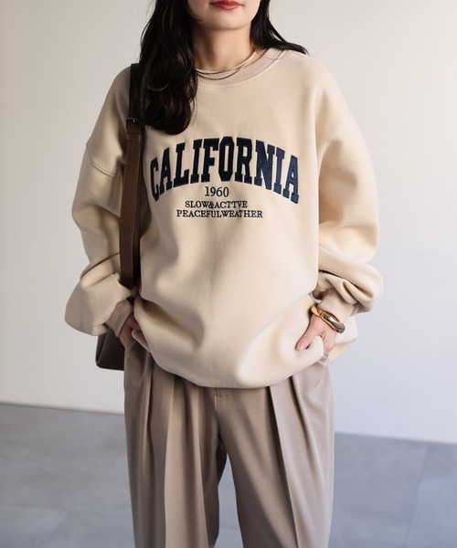 ap retro トレーナー スウェット ロゴ刺繍オーバーサイズスウェット