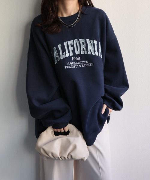 ap retro トレーナー スウェット ロゴ刺繍オーバーサイズスウェット