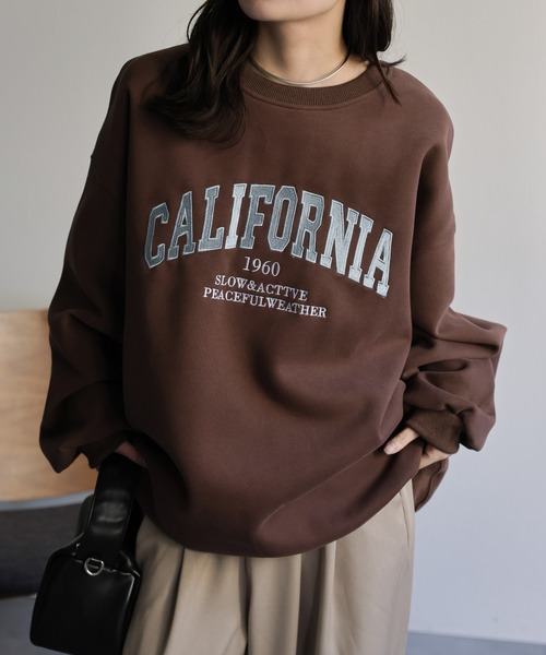 ap retro トレーナー スウェット ロゴ刺繍オーバーサイズスウェット