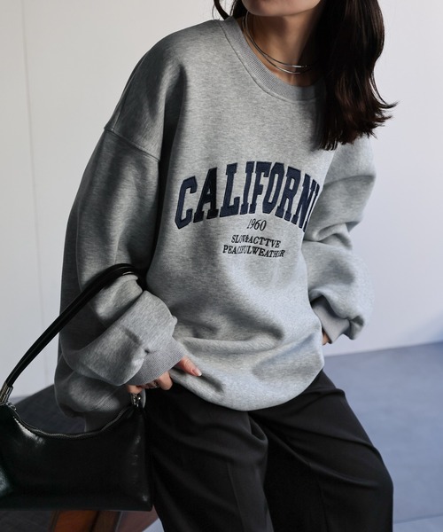 ap retro トレーナー スウェット ロゴ刺繍オーバーサイズスウェット