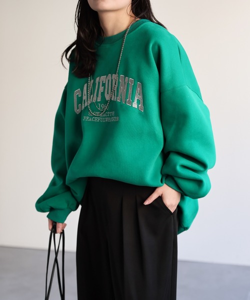 ap retro トレーナー スウェット ロゴ刺繍オーバーサイズスウェット