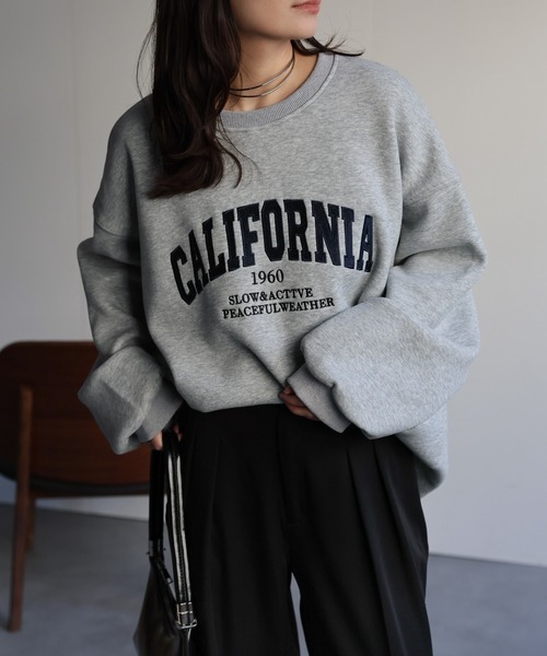 ap retro トレーナー スウェット ロゴ刺繍オーバーサイズスウェット