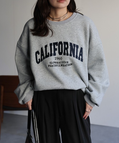 ap retro トレーナー スウェット ロゴ刺繍オーバーサイズスウェット