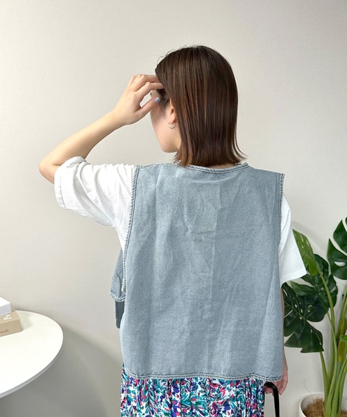 「CRB」 ベスト F ブルー レディース_画像6