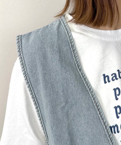 「CRB」 ベスト F ブルー レディース_画像7