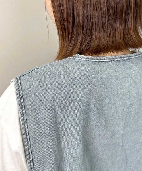 「CRB」 ベスト F ブルー レディース_画像8