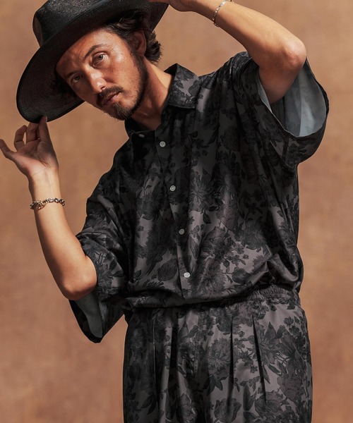 「Jih Nunc」 半袖シャツ L ベージュ メンズ_画像5