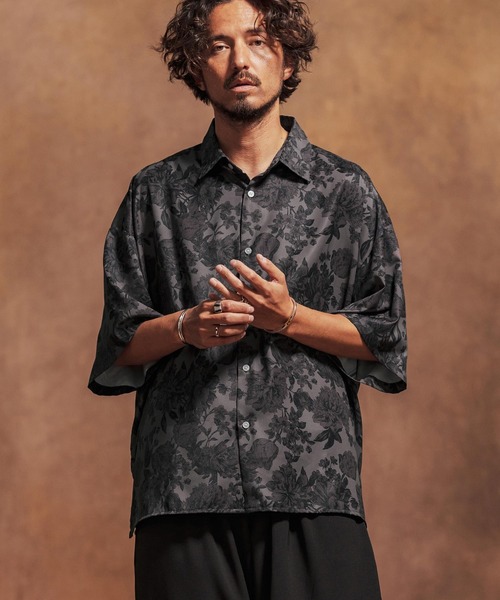 「Jih Nunc」 半袖シャツ L ベージュ メンズ_画像7