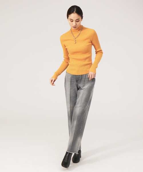 「qualite」 タートルネックニット フリー オレンジ レディース_画像7