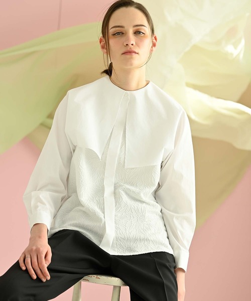 「RAW FUDGE」 長袖ブラウス M オフホワイト レディース_画像2