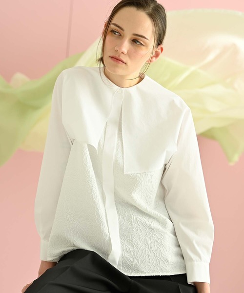 「RAW FUDGE」 長袖ブラウス M オフホワイト レディース_画像3