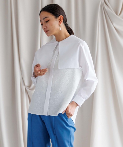 「RAW FUDGE」 長袖ブラウス M オフホワイト レディース_画像6