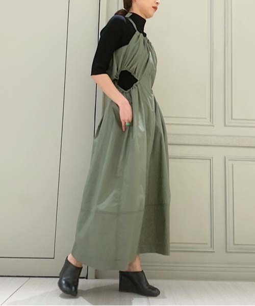 styling/（スタイリング） 半袖ワンピース 1 カーキ レディース