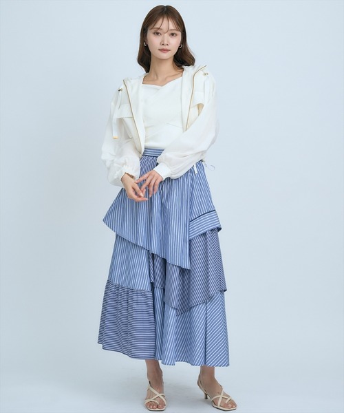 AND COUTURE（アンドクチュール） ロング スカート マルチストライプ