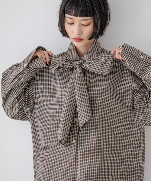 「LOWRYS FARM」 長袖シャツ FREE レッド レディース_画像5