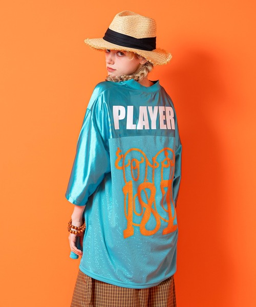 tシャツ a.p.o.v. ポップグラフィックナンバリングオーバーサイズ切替