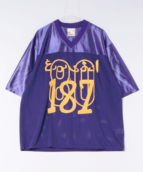 tシャツ a.p.o.v. ポップグラフィックナンバリングオーバーサイズ切替