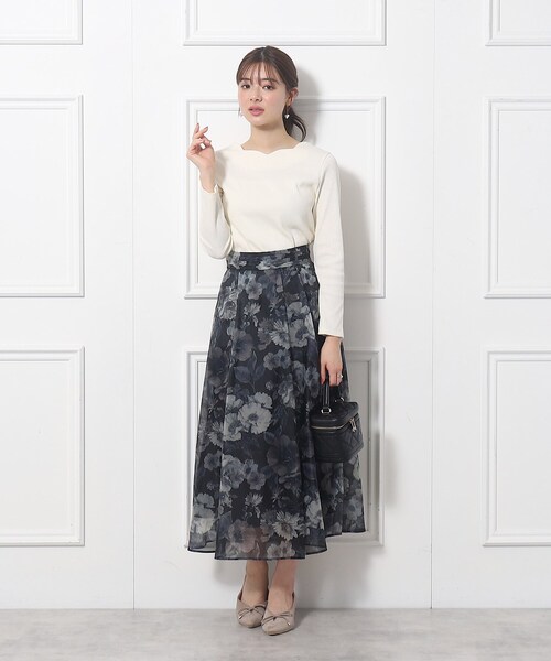 「couture brooch」 フレアスカート 36 ベージュ系その他 レディース_画像3