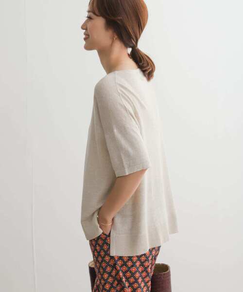 「URBAN RESEARCH DOORS」 半袖ニット MEDIUM ブラウン レディース_画像3