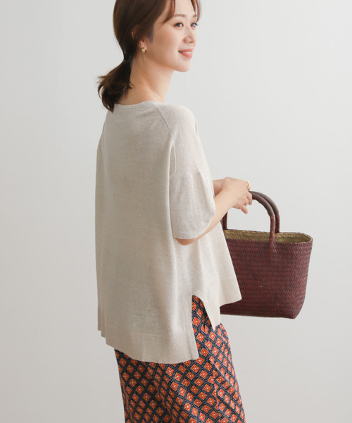 「URBAN RESEARCH DOORS」 半袖ニット MEDIUM ブラウン レディース_画像7