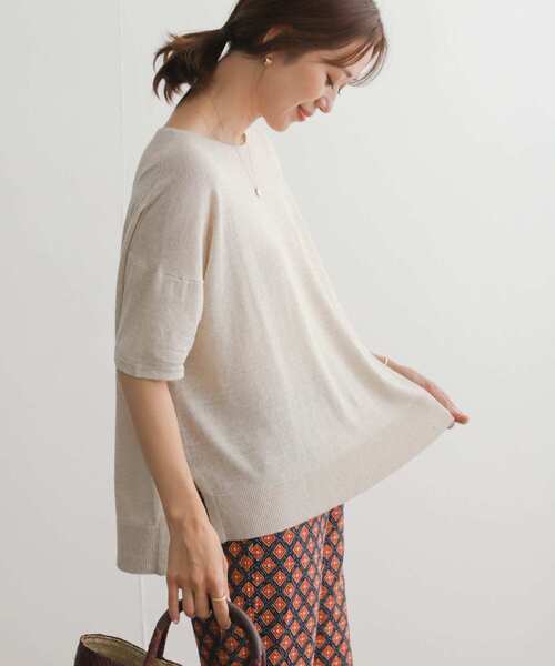「URBAN RESEARCH DOORS」 半袖ニット MEDIUM ブラウン レディース_画像8
