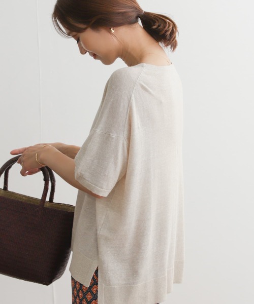 「URBAN RESEARCH DOORS」 半袖ニット MEDIUM ブラウン レディース_画像9