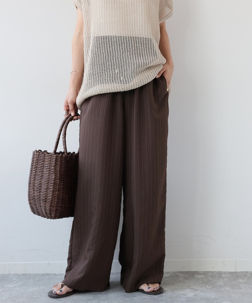 「JOURNAL STANDARD relume」 イージーパンツ 36 ネイビー レディース_画像2