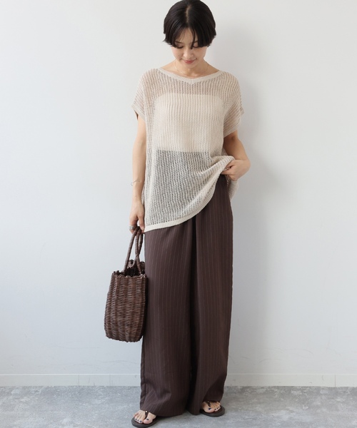 「JOURNAL STANDARD relume」 イージーパンツ 36 ネイビー レディース_画像3