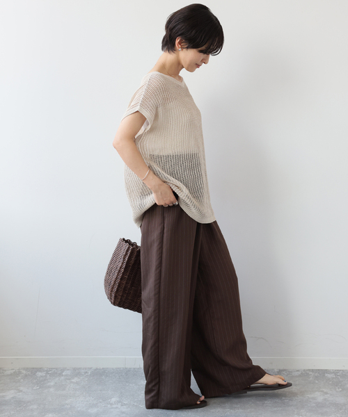 「JOURNAL STANDARD relume」 イージーパンツ 36 ネイビー レディース_画像4