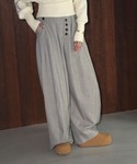 ワイドパンツ パンツ ハイウエストワイドレッグ...の詳細画像1