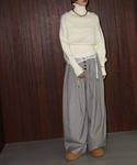 ワイドパンツ パンツ ハイウエストワイドレッグ...の詳細画像2