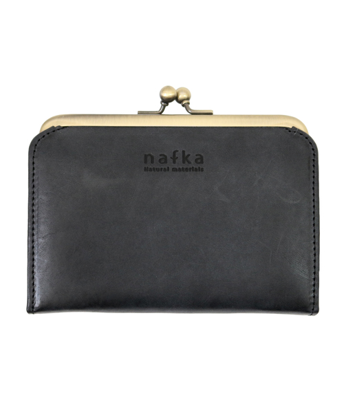 ‼️値下げ‼️❣️未使用品❣️nafka レザー がま口財布 nafka 財布 ナチュラルモストロレザーがま口財布 レディース