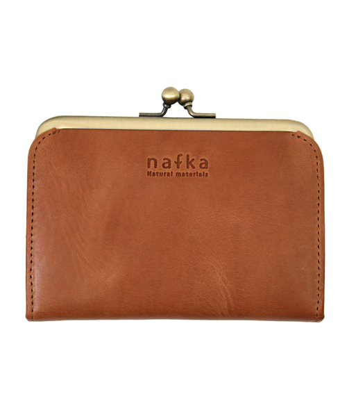 ‼️値下げ‼️❣️未使用品❣️nafka レザー がま口財布 nafka 財布 ナチュラルモストロレザーがま口財布 レディース