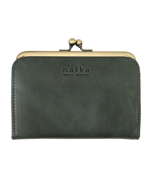 ‼️値下げ‼️❣️未使用品❣️nafka レザー がま口財布 nafka 財布 ナチュラルモストロレザーがま口長財布 レディース