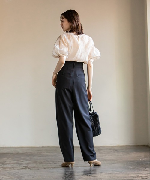 NOBLE パンツ ハイウエストカーブシルエットパンツ : ZOZOTOWN