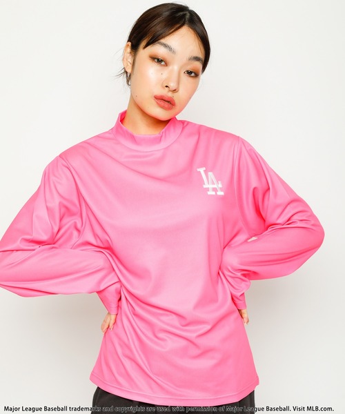 tシャツ 「MLB/Los Angeles Dodgers」モックネック長袖Tシャツ レディース メンズ BACK TO THE FIELD tシャツ 「MLB/Los Angeles Dodgers」モック