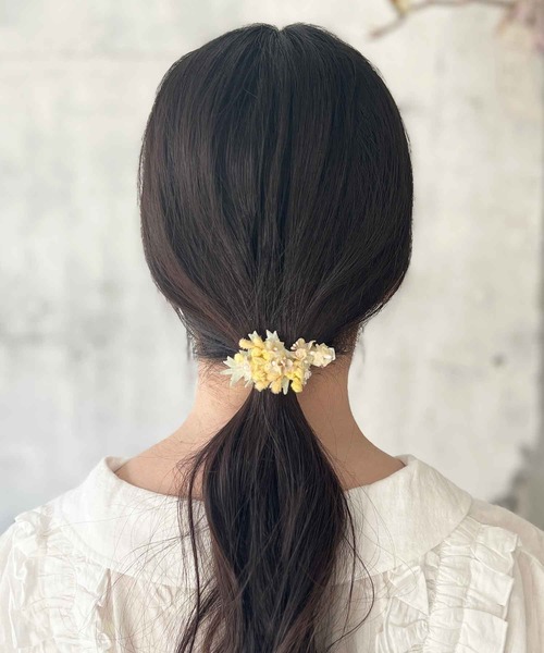 m.soeur（エムスール） ヘアクリップ ミモザと小花のブーケミニ