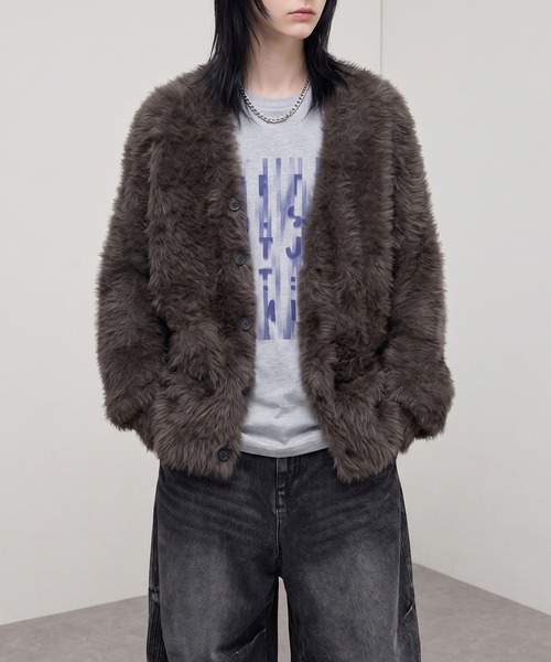 カーディガン 「Alfred Alex」オーバーサイズシャギーニット