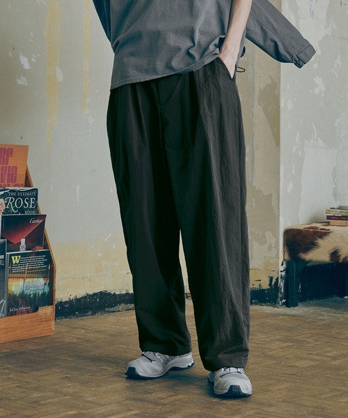 Bleme パンツ ナイロン ボックスタック ワイド グルカパンツ ドロー