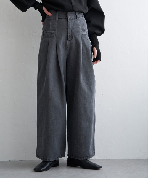 【新品】ジョンブル / 2WAYビッグジーンズ 袴パンツ デニム atelier SOMETHING BIG POCKET SLIT WIDE/ビッグポケット