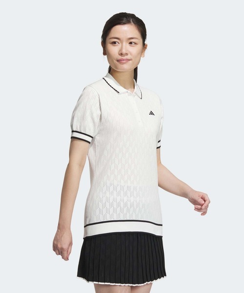 新品タグ付✨adidas golf PRIMEKNITパフスリーブポロ　黒　S adidas ポロシャツ ポロ ULT365 PRIMEKNITパフスリーブポロ