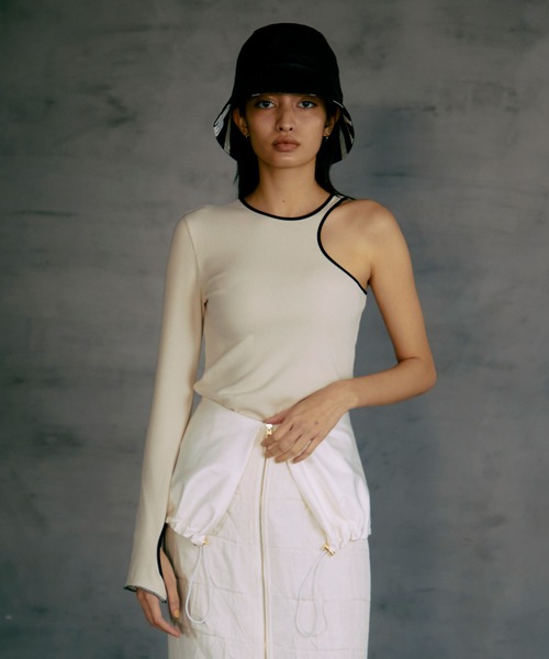 THINGS THAT MATTER tシャツ ONE SHOULDER TERECO RIB TOPS