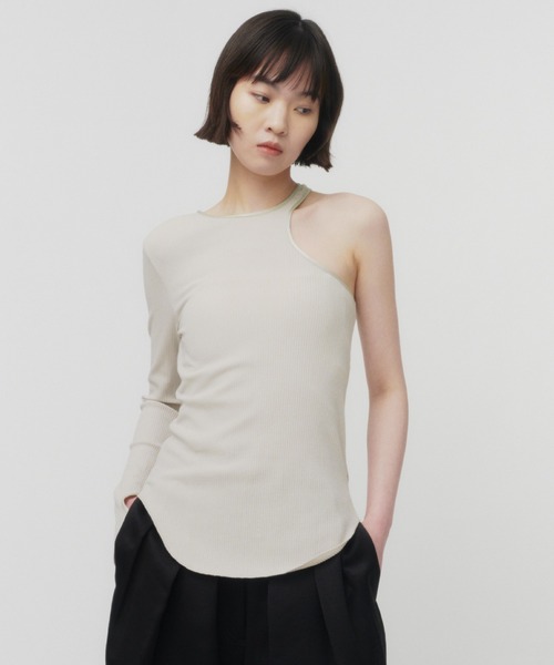 THINGS THAT MATTER tシャツ ONE SHOULDER TERECO RIB TOPS