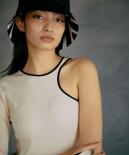 tシャツ THINGS THAT MATTER ONE SHOULDER TERECO RIB TOPS レディース THINGS THAT MATTER tシャツ Tシャツ 「THINGS MATTER」ONE